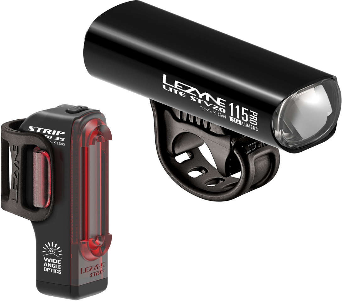 Lezyne LED Fahrradbeleuchtungsset Lite Pro 115 STVZO + Strip Drive STVZO 3 Lezyne LED Fahrradbeleuchtungsset Lite Pro 115 STVZO + Strip Drive STVZO