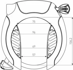 Abus Pro Shield XPlus™ 5955 NR Black + 6KS/100 + ST 5950 XPlus™ -E-Bikes Verkäufe technical drawing 5955 39efc2